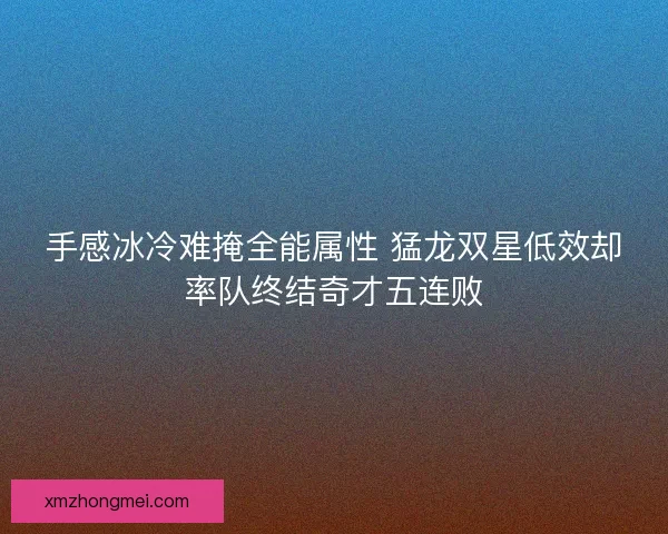 手感冰冷难掩全能属性 猛龙双星低效却率队终结奇才五连败