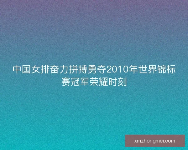 中国女排奋力拼搏勇夺2010年世界锦标赛冠军荣耀时刻