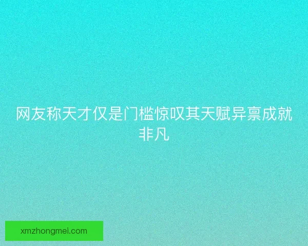 网友称天才仅是门槛惊叹其天赋异禀成就非凡