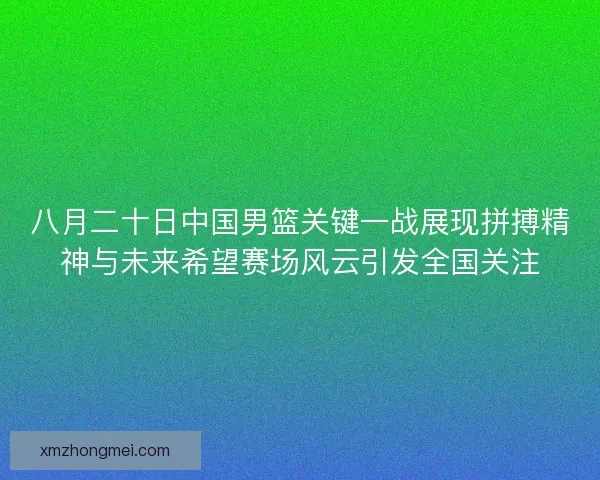 八月二十日中国男篮关键一战展现拼搏精神与未来希望赛场风云引发全国关注